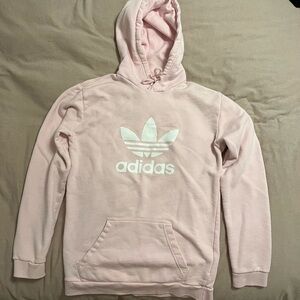 Adidas Light Pink Hoodie with Trefoil Logo